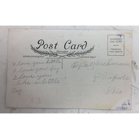 Vintage Antique Girl/Doll Give Boy a Drink Collectible Postcard - Picture 2 of 3